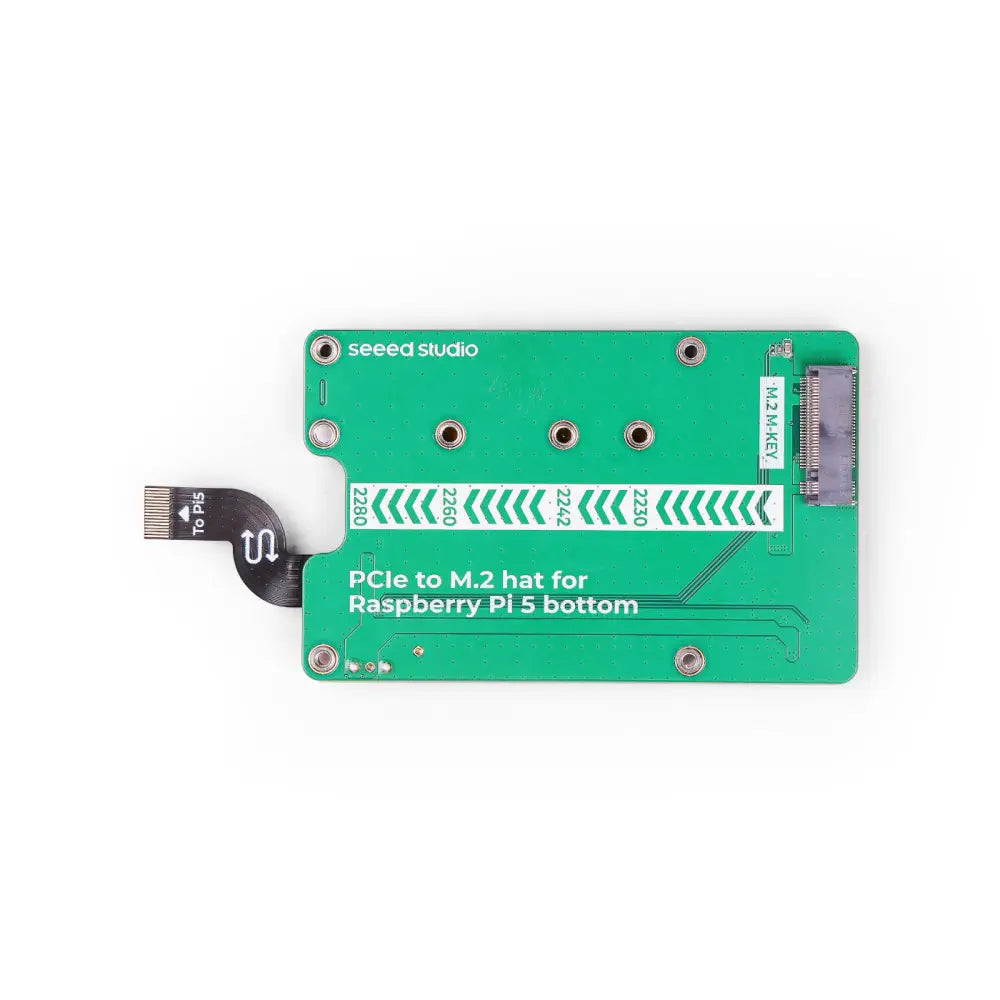 SeeedStudio PCIe to M.2 HAT for Raspberry Pi 5, Support NVMe SSD, Support Hailo8/8L