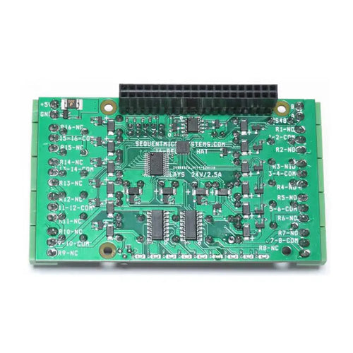 Sequent Microsystems 16 Relays 2A/24V 8-Layer Stackable HAT for Raspberry Pi