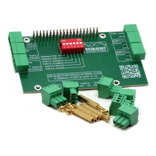 Sequent Microsystems 4 Serial Ports RS485 & RS232 Stackable HAT for Raspberry Pi