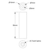 ServoCity 10mm Round Servo Shaft (25 Tooth Spline, 36mm Length)