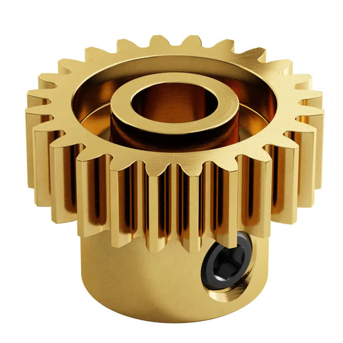 ServoCity 2304 Series Brass, MOD 0.8, Round Bore, Set-Screw Pinion Gear (6mm Bore, 24 Tooth)