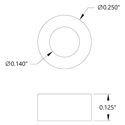 ServoCity 0.125" Length, 1/4" OD Aluminum Spacers for