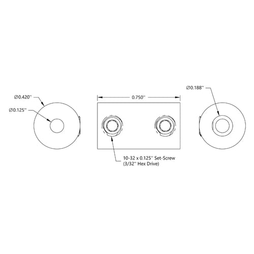 ServoCity 0.125" to 0.1875" Set-Screw Shaft Coupler