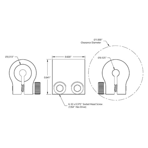 ServoCity 0.125" to 0.3125" Clamping Shaft Coupler