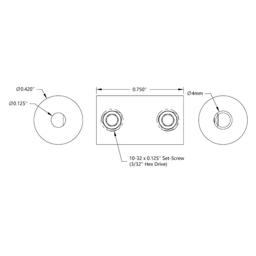 ServoCity 0.125" to 4mm Set-Screw Shaft Coupler