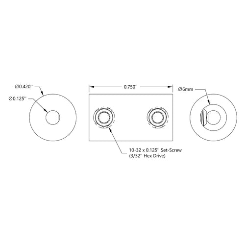 ServoCity 0.125" to 6mm Set-Screw Shaft Coupler