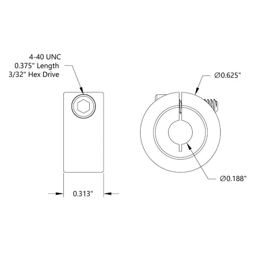 ServoCity 0.1875" (3/16) Clamp Collar