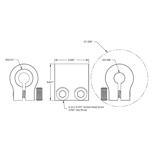 ServoCity 0.1875" to 0.3125" Clamping Shaft Coupler