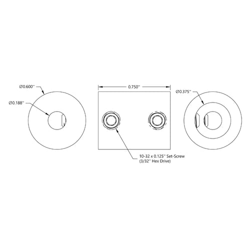 ServoCity 0.1875" to 0.375" Set-Screw Shaft Coupler