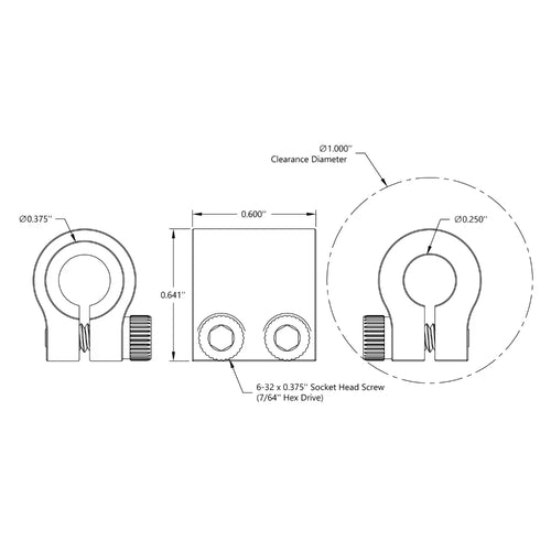 ServoCity 0.250" to 0.375" Clamping Shaft Coupler