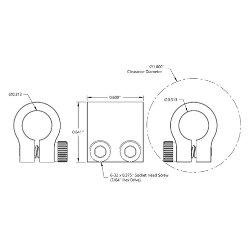 ServoCity 0.3125" to 0.3125" Clamping Shaft Coupler