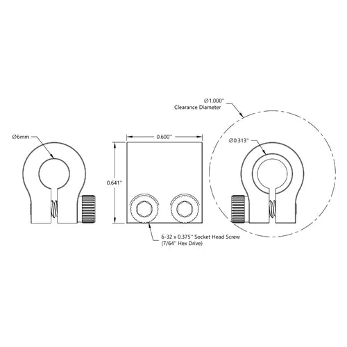 ServoCity 0.3125" to 6mm Clamping Shaft Coupler