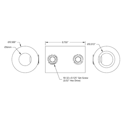 ServoCity 0.3125" to 6mm Set-Screw Shaft Coupler