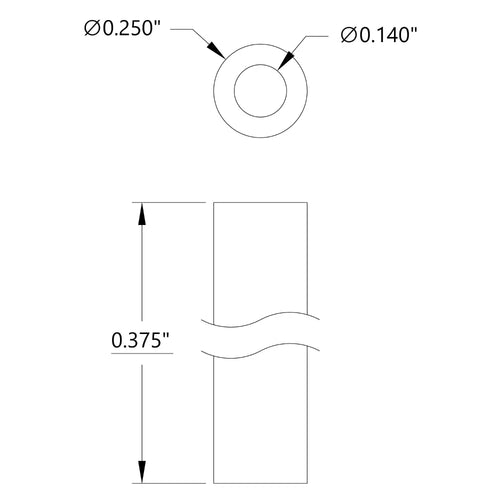 ServoCity 0.375" Length, 1/4" OD Spacers for