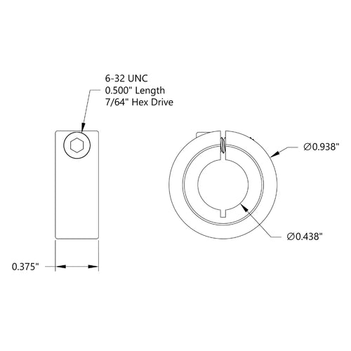 ServoCity 0.4375" (7/16) Aluminum Clamp Collar