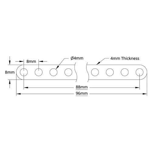 ServoCity 1102 Series Flat Beam (12 Hole, 96mm Length) - 2 Pack