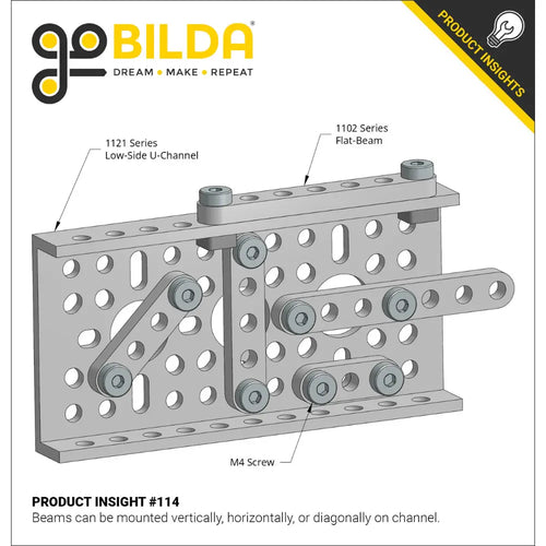 ServoCity 1102 Series Flat Beam (15 Hole, 120mm Length) - 2 Pack