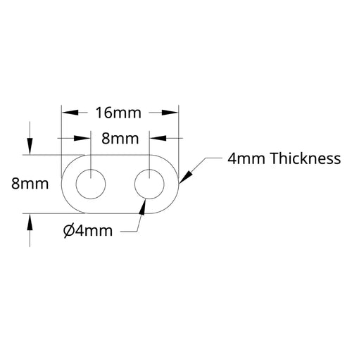 ServoCity 1102 Series Flat Beam (2 Hole, 16mm Length) - 2 Pack