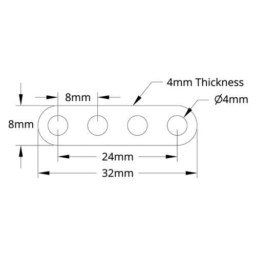 ServoCity 1102 Series Flat Beam (4 Hole, 32mm Length) - 2 Pack
