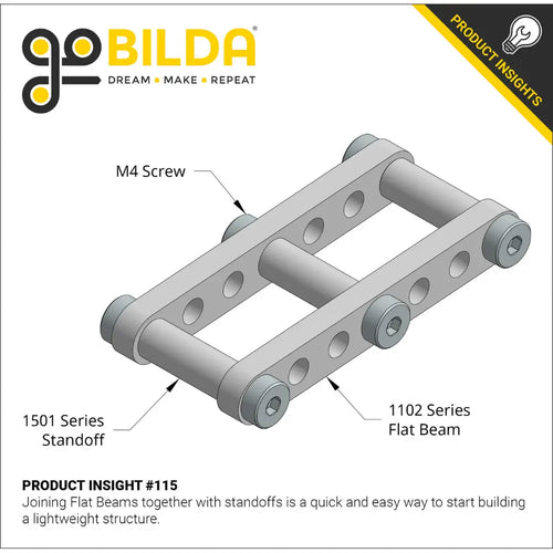 ServoCity 1102 Series Flat Beam (7 Hole, 56mm Length) - 2 Pack