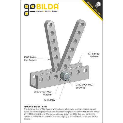ServoCity 1102 Series Flat Beam (7 Hole, 56mm Length) - 2 Pack
