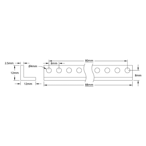 ServoCity 1103 Series L-Beam (11 Hole, 88mm Length) - 2 Pack