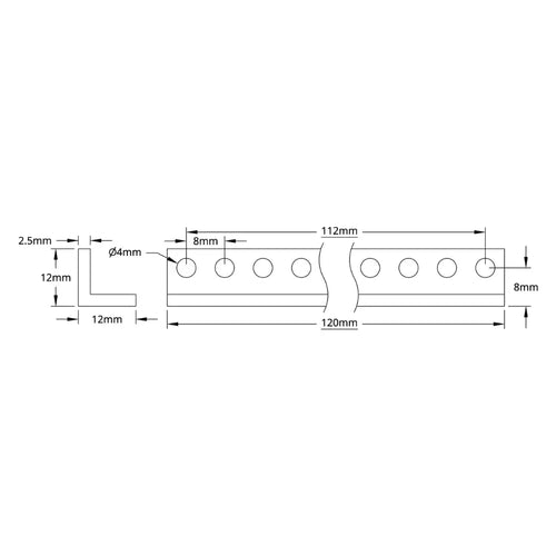 ServoCity 1103 Series L-Beam (15 Hole, 120mm Length) - 2 Pack