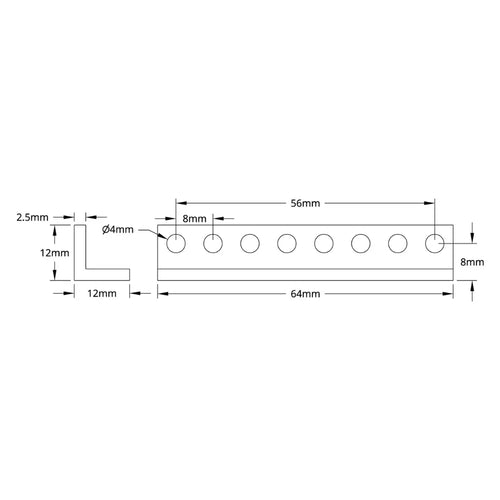 ServoCity 1103 Series L-Beam (8 Hole, 64mm Length) - 2 Pack