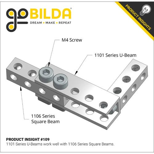 ServoCity 1106 Series Square Beam (19 Hole, 152mm Length)