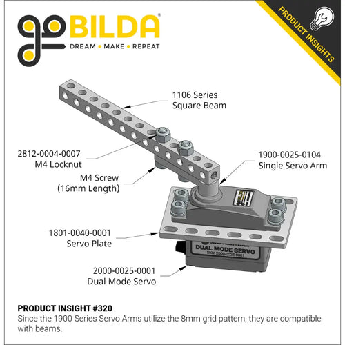 ServoCity 1106 Series Square Beam (35 Hole, 280mm Length)