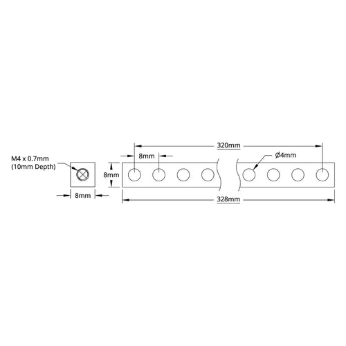 ServoCity 1106 Series Square Beam (41 Hole, 328mm Length)