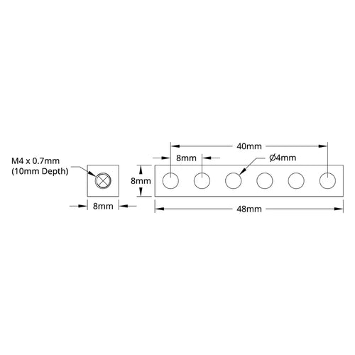 ServoCity 1106 Series Square Beam (6 Hole, 48mm Length)
