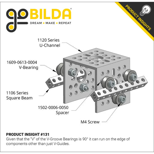 ServoCity 1106 Series Square Beam (6 Hole, 48mm Length)