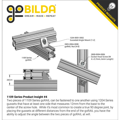 ServoCity 1109 Series goRAIL (43mm Length)