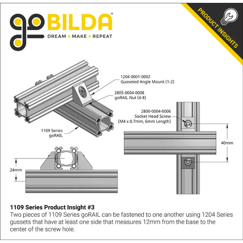 ServoCity 1109 Series goRAIL (43mm Length)