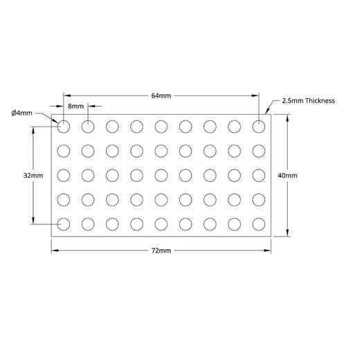 ServoCity 1116 Series Grid Plate (5 x 9 Hole, 40x 72mm)