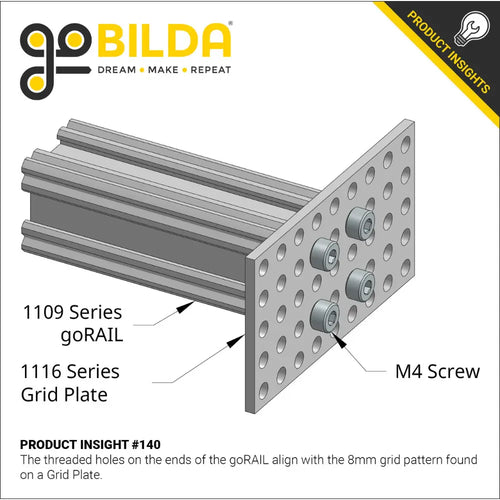 ServoCity 1116 Series Grid Plate (5 x 9 Hole, 40x 72mm)
