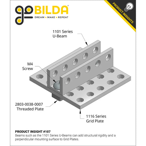 ServoCity 1116 Series Grid Plate (5 x 9 Hole, 40x 72mm)