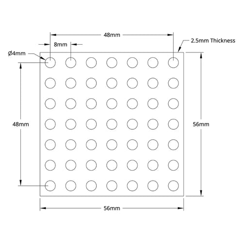 ServoCity 1116 Series Grid Plate (7 x 7 Hole, 56 x 56mm)