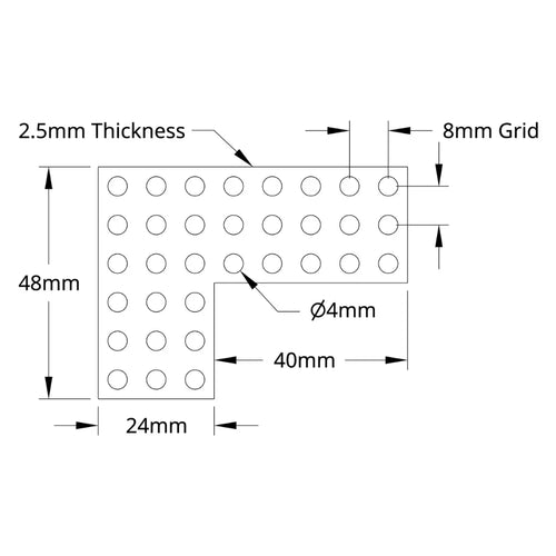 ServoCity 1137 Series Steel Flat Grid Bracket (1-1) - 2 Pack