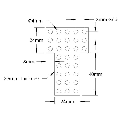 ServoCity 1137 Series Flat Grid Bracket (2-1) - 2 Pack