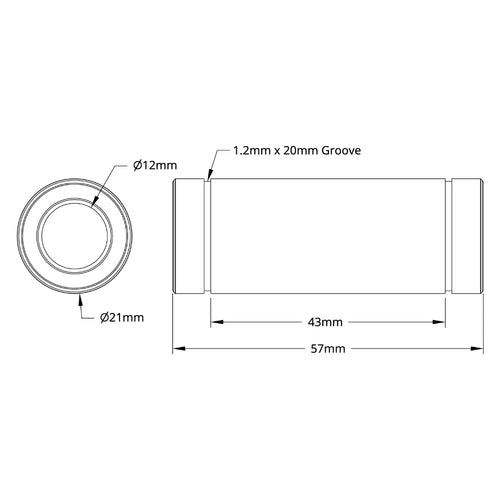 ServoCity 12mm ID Linear Ball Bearing (21mm OD, 57mm Length) - 2 Pack