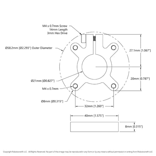 ServoCity 1302 Series Clamping Hub (21mm Bore)