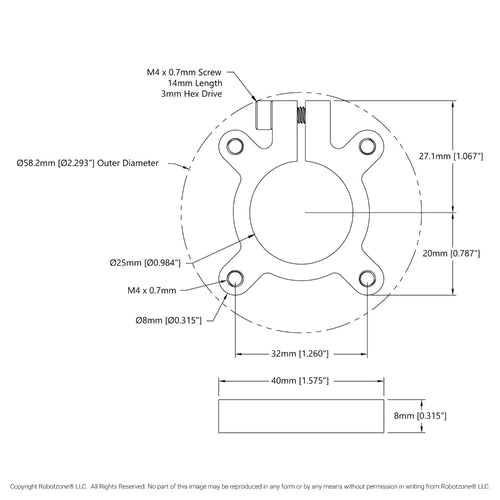 ServoCity 1302 Series Clamping Hub (25mm Bore)