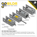 ServoCity 1401 Series 2-Side, 2-Post Clamping Mount (43mm Width, 36mm Bore)