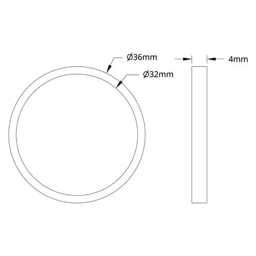 ServoCity 1506 Series 32mm ID Spacer (36mm OD, 4mm Length) - 2 Pack