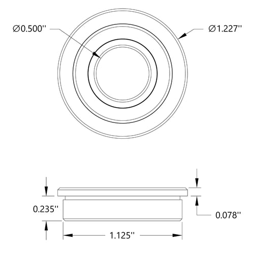 ServoCity 1601 Series Flanged Ball Bearing (1/2" ID x 1 1/8" OD, 5/16" Thickness) - 2 Pack