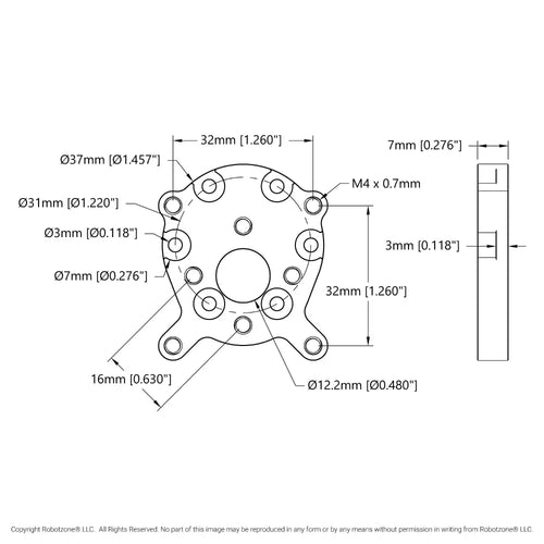 ServoCity 1701 Series Face Tapped Motor Mount (16-3)