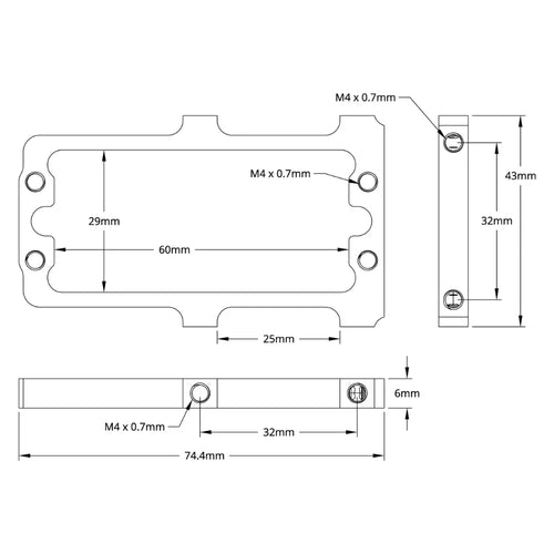 ServoCity 1802 Series Servo Frame (43mm Width, for Large Size Servos)