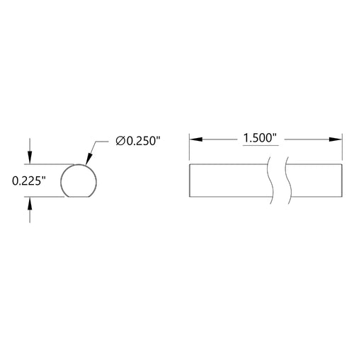 ServoCity 1/4" D-Shaft (Stainless Steel, 1-1/2" Length)